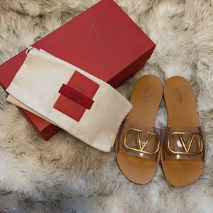 Valentino Transparent Logo Slide Sandals slides